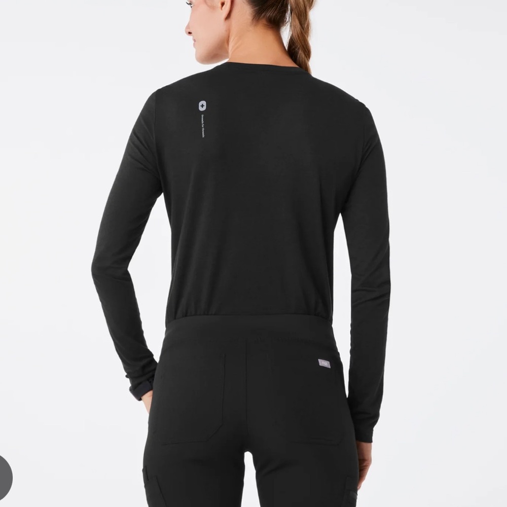 Figs Black Super Soft Underscrub Shirt